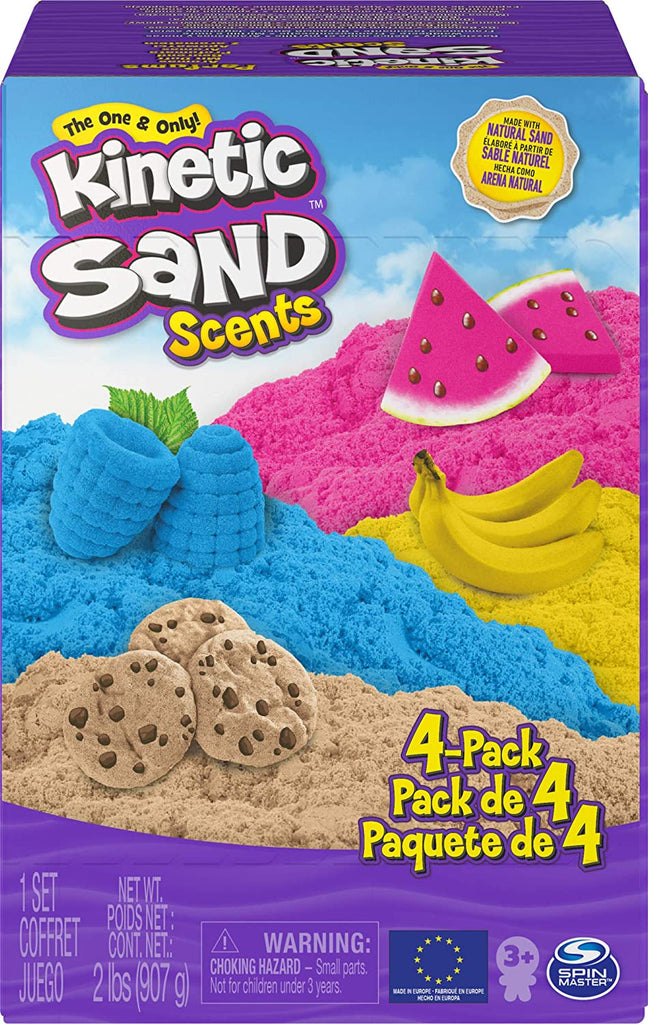 Kinetic Sand Scents 32oz 4-Pack of Dough Crazy Banana Watermelon and Razzle Berry Scented
