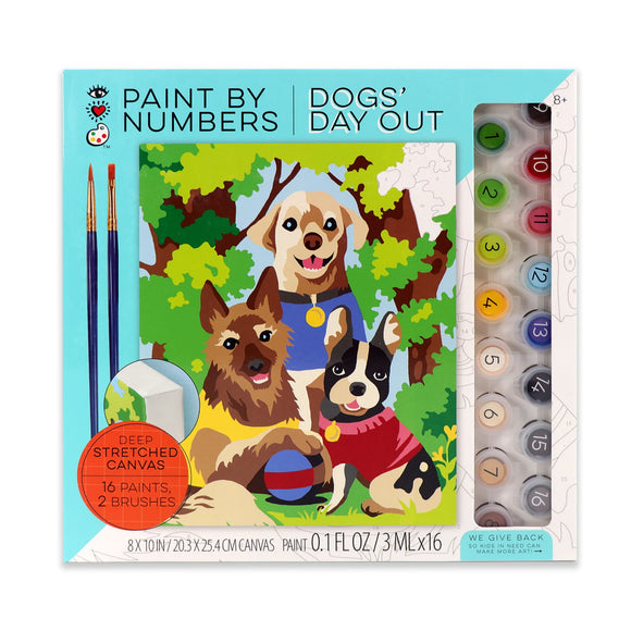 Bright Stripes iHeartArt Paint by Numbers: Dogs' Day Out