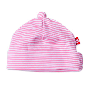 Zutano Baby Hat Hot Pink Candy Stripe