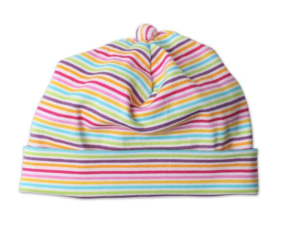 Zutano Newborn Hat Rainbow Candy Stripe