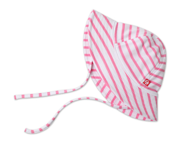 Zutano Baby Sun Hat Breton Stripe Hot Pink - Retired