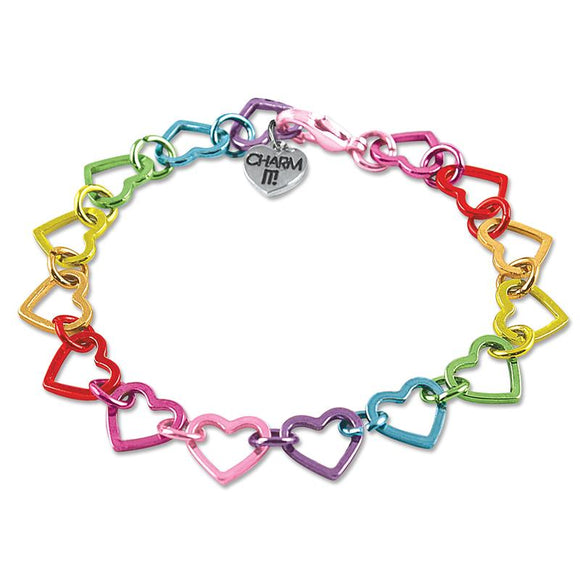 Charm It Bracelet Rainbow Heart Link