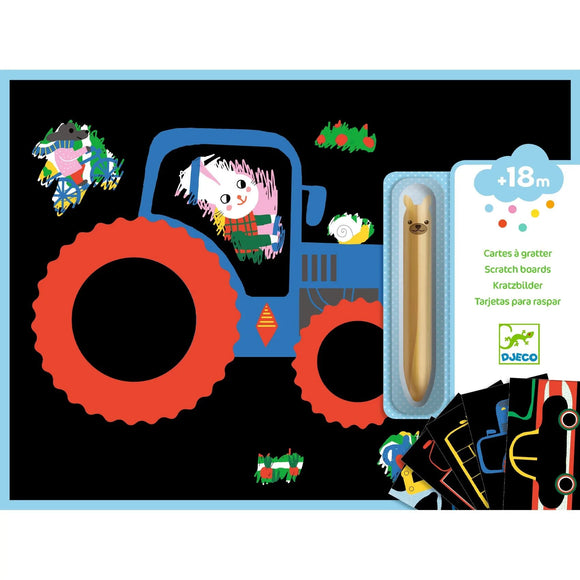 Djeco Scratch Cards Activity: Learning about Vehicles