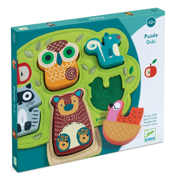 Djeco Oski Embroidered Felt and Wooden Puzzle