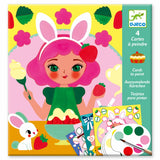Djeco Surprise Watercolor Painting Cards Activity Set: Snack Time