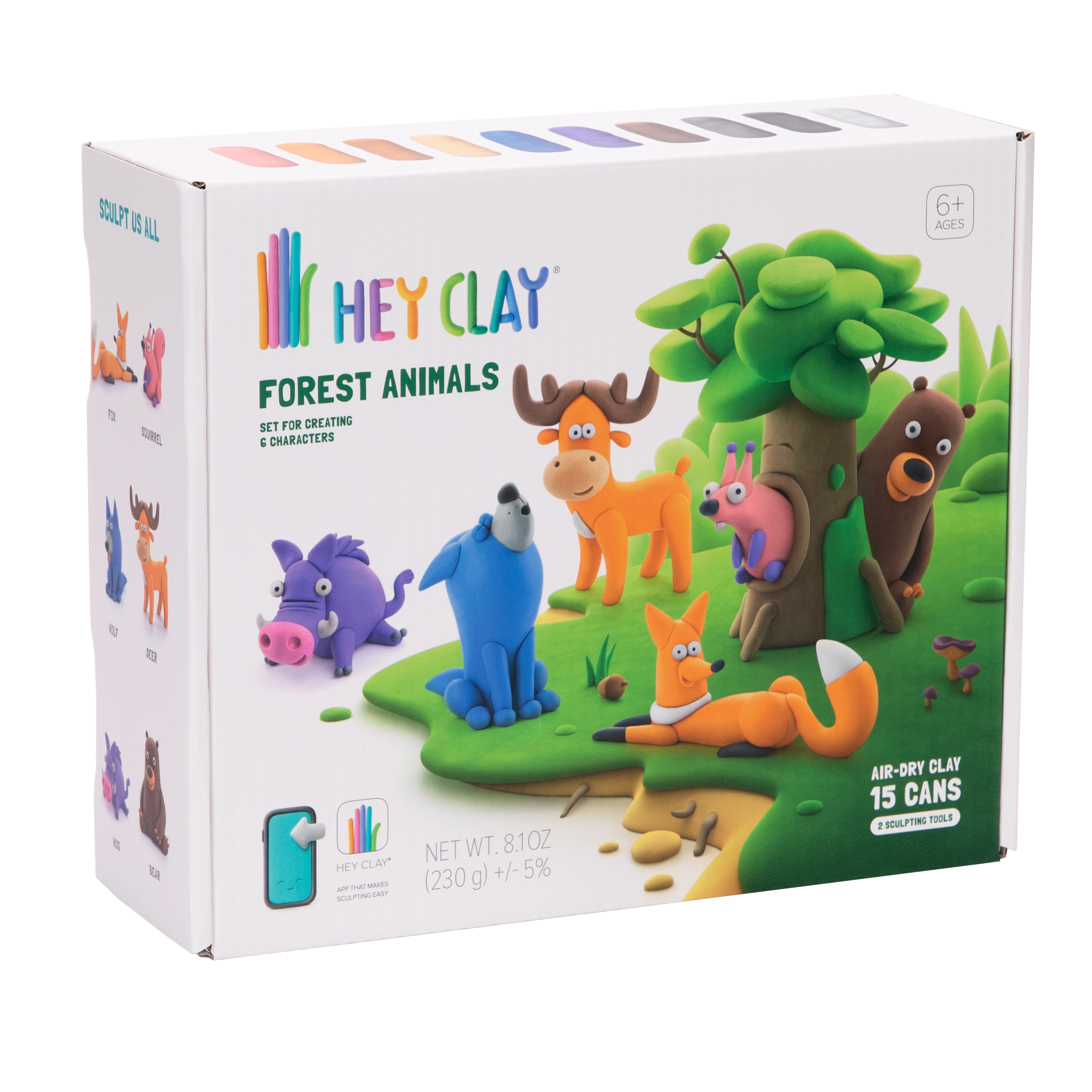  Hey Clay Animals - 18 Can Modeling Air-Dry Clay & Interactive  App - Arts & Crafts for Ages 3 to 11 : Toys & Games