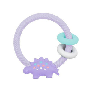 Itzy Ritzy Ritzy Rattle™ Silicone Teether Rattles Lilac Dino