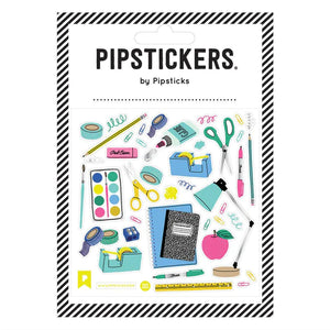 Pipsticks® 4x4" Sticker Sheet: Back to School Supplies