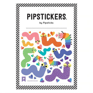 Pipsticks® 4x4" Fuzzy Sticker Sheet: Winsome Worms