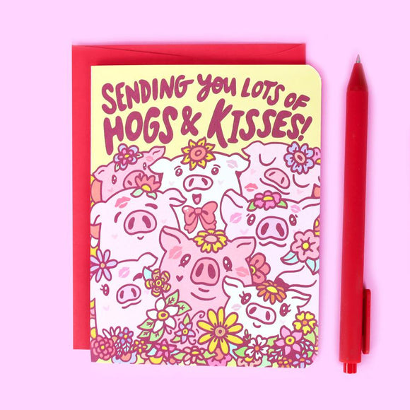 Turtle's Soup Greeting Card - Hogs and Kisses