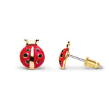 Girl Nation Little Ladybug Cutie Enamel Stud Earrings
