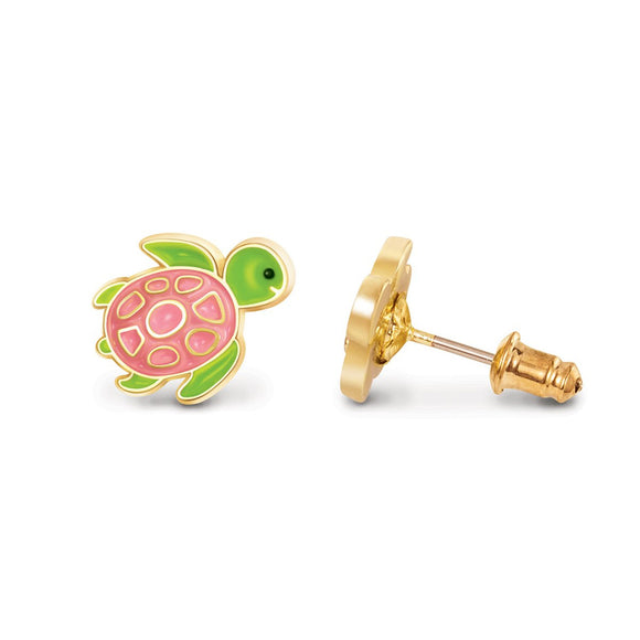 Girl Nation Turtle-y Awesome Cutie Enamel Stud Earrings