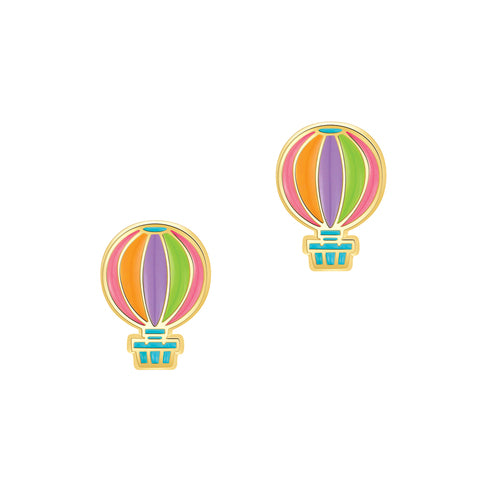 Girl Nation Hot Air Balloon Cutie Enamel Stud Earrings