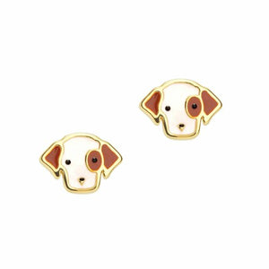Girl Nation Perky Puppy Cutie Enamel Stud Earrings
