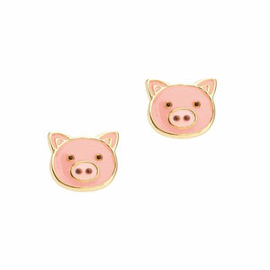 Girl Nation Precious Pig Cutie Enamel Stud Earrings
