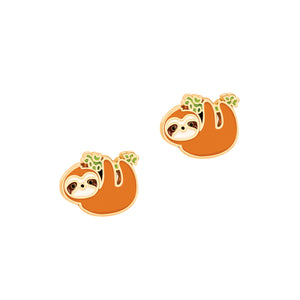 Girl Nation Playful Sloth Cutie Enamel Stud Earrings