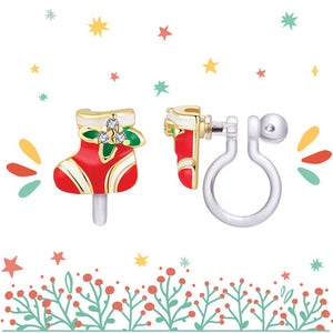 Girl Nation Holiday Stocking Clip-On Earrings
