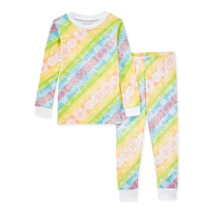Burt's Bees Organic Two-Piece Pajamas Rainbow Printed Tie Dye