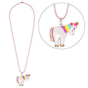 Pink Poppy Unicorn Ball Chain Necklace