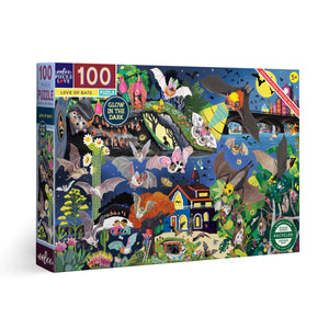 eeBoo 100 Piece Puzzle Love of Bats