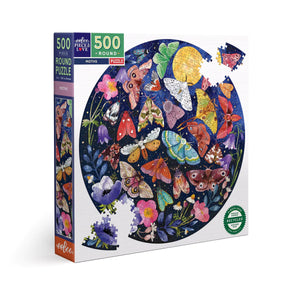 eeBoo 500 Piece Round Puzzle Moths