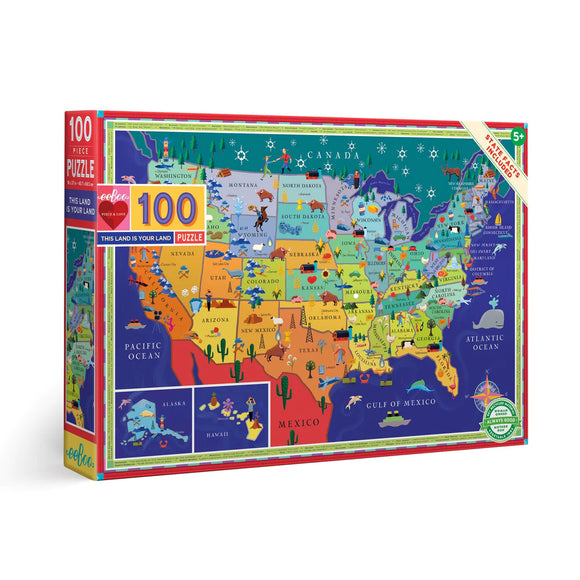 eeBoo 100 Piece Puzzle This Land is Your Land