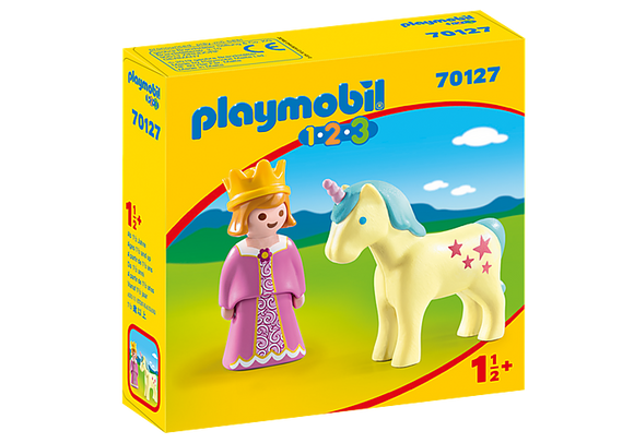 Playmobil 1.2.3 Princess with Unicorn (retired)