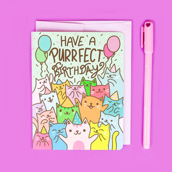 Turtle's Soup Greeting Card - Purrfect Birthday