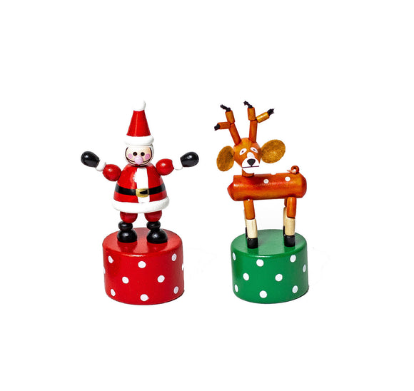 Jack Rabbit Creations Santa or Reindeer Push Puppet (includes 1)