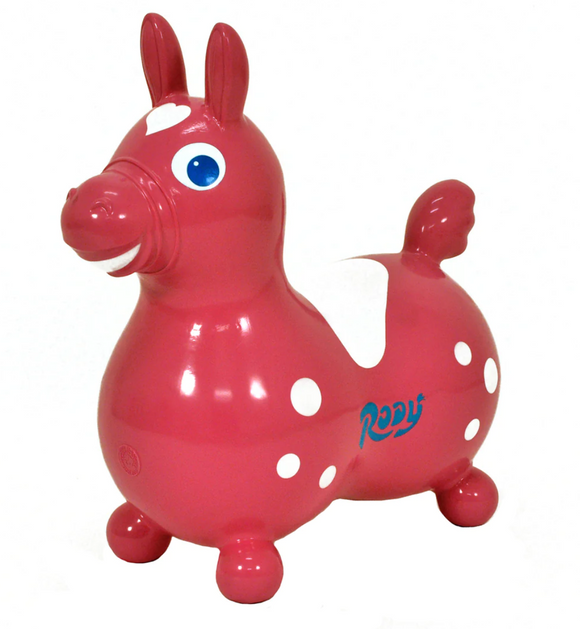 Rody Inflatable Bounce Horse With Pump: Pink