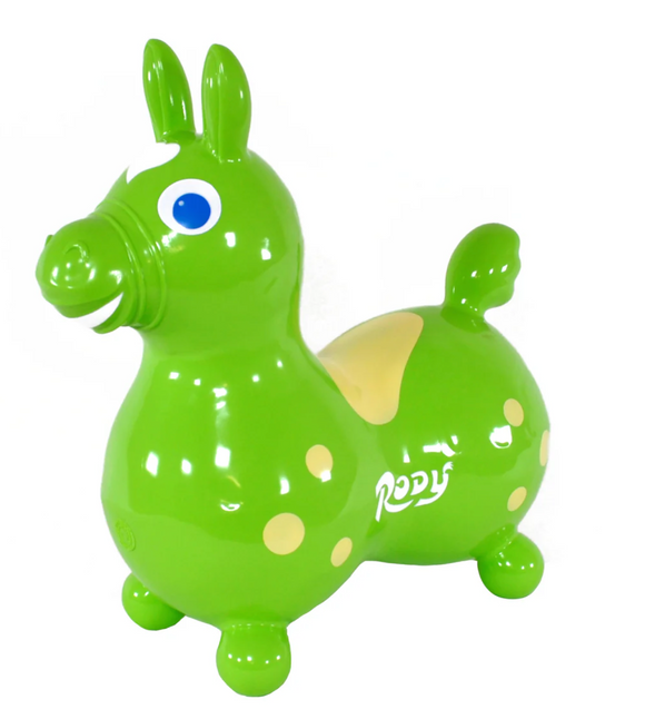 Rody Inflatable Bounce Horse With Pump: Lime Green