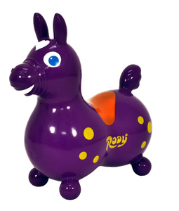 Rody Inflatable Bounce Horse With Pump: Purple