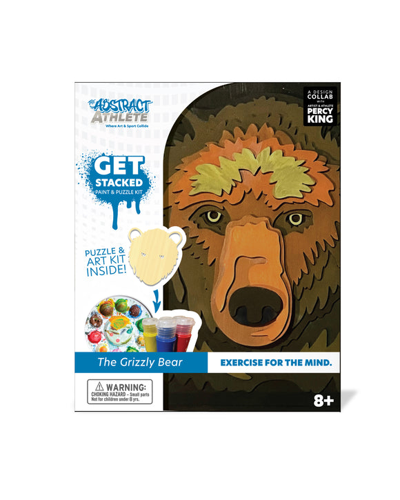 Begin Again Get Stacked Paint & Puzzle Kit - Grizzly Bear