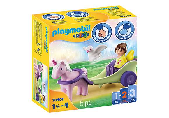 Playmobil 1.2.3 Unicorn Carriage with Fairy