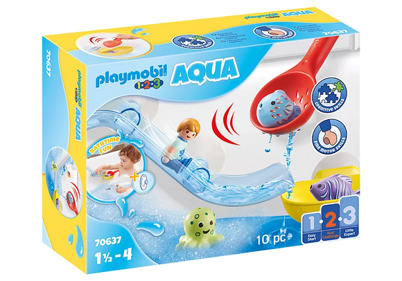 Playmobil 1.2.3 Aqua: Water Slide with Sea Animals