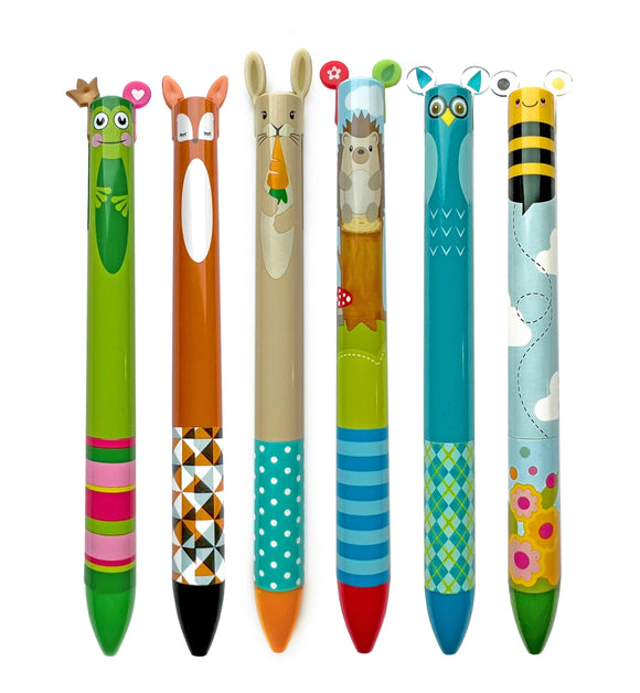 Snifty 2 Color Click Pens: Woodland