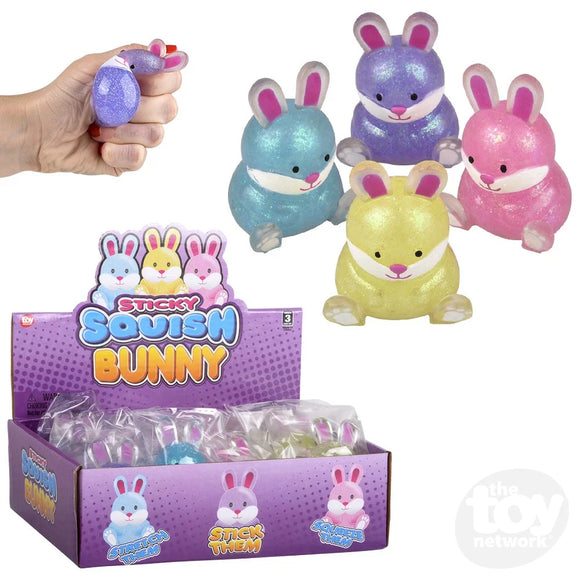 The Toy Network Squish Sticky Glitter Easter Bunny 2.5