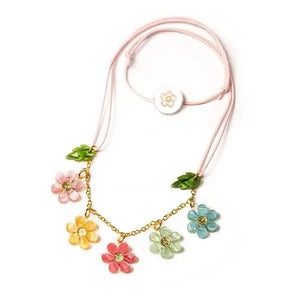 Lilies & Roses Necklace Colorful Flowers