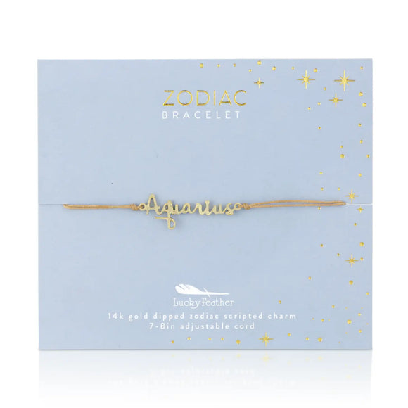 Lucky Feather Zodiac Bracelet: Aquarius