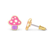 Girl Nation Mini Mushroom Cutie Enamel Stud Earrings