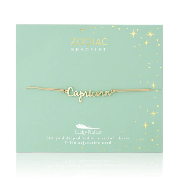Lucky Feather Zodiac Bracelet: Capricorn