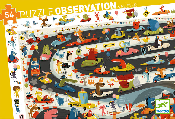 Djeco Observation Puzzle 54 Piece: Car Rally