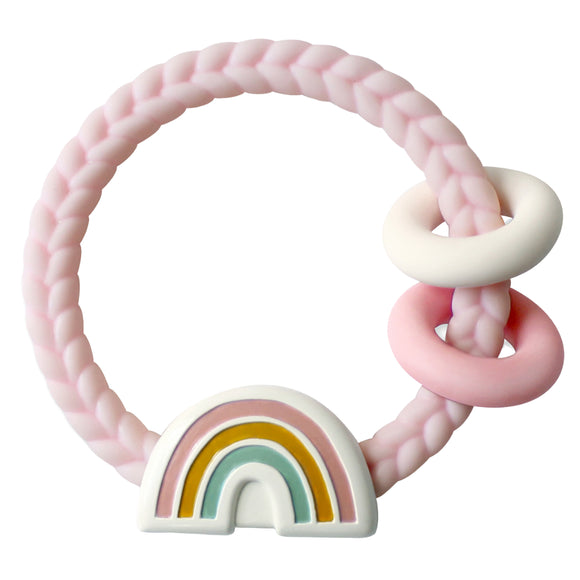 Itzy Ritzy Ritzy Rattle™ Silicone Teether Rattles Pink Rainbow