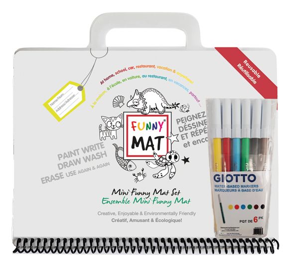 Funny Mat - Mini Funny Travel Mat with 6 Markers