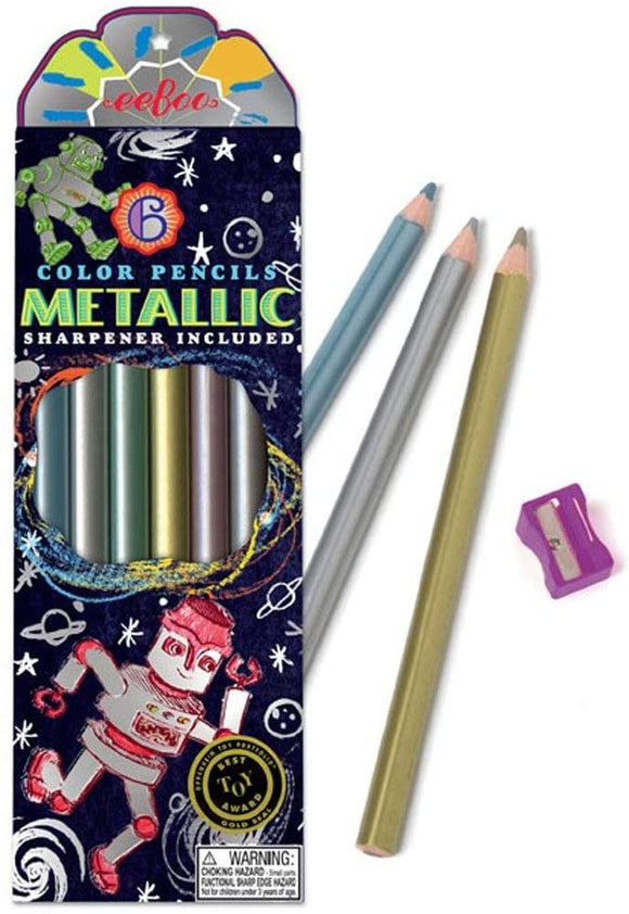 eeBoo Silver Robot Metallic Colored Pencils