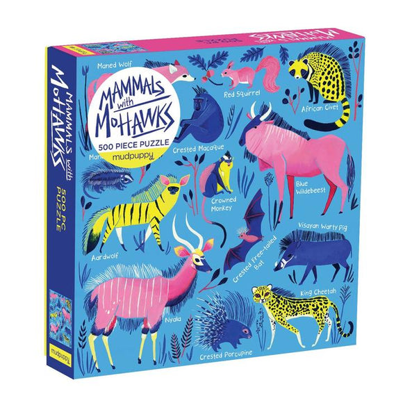 Mudpuppy 500 Piece Puzzle - Mammals with Mohawks