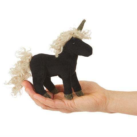 Folkmanis® Finger Puppet: Mini Black Unicorn