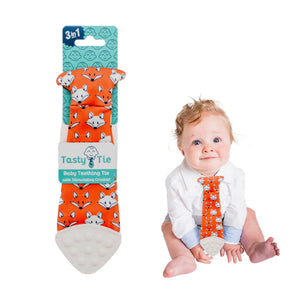 Tasty Tie® Baby Teething Tie & Crinkle Toy! - Fox