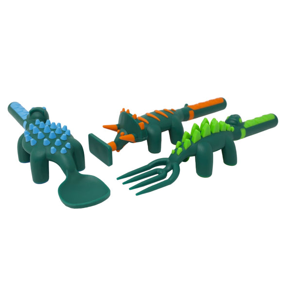 Constructive Eating® Set of 3 Dino Utensils