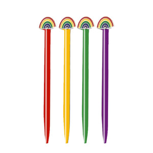 Snifty Enamel Charm Pen: Rainbow Topper on Green Pen